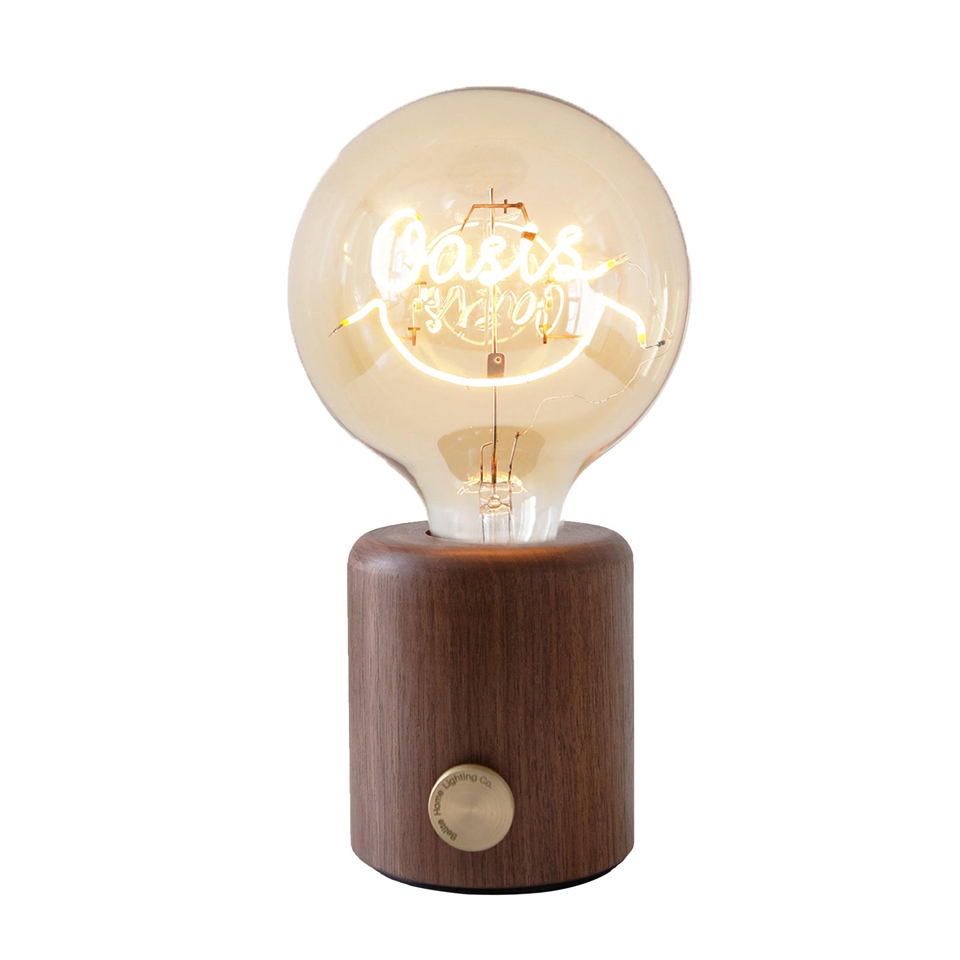Kuitt Smiley Built-in Battery Table Lamp Dia 4.9″ x H 9.4″ / Dia 12.5cm x H 24cm / Walnut & Transparent / USB Table lamp