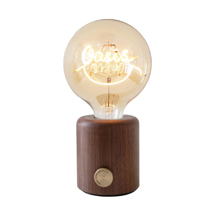 Kuitt Smiley Built-in Battery Table Lamp Dia 4.9″ x H 9.4″ / Dia 12.5cm x H 24cm / Walnut & Transparent / USB Table lamp