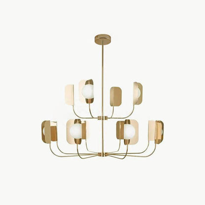 LEAF Chandelier 12heads Dia 45.3″ x H 39.4″ / Dia 115cm x H 100cm / Copper Chandelier