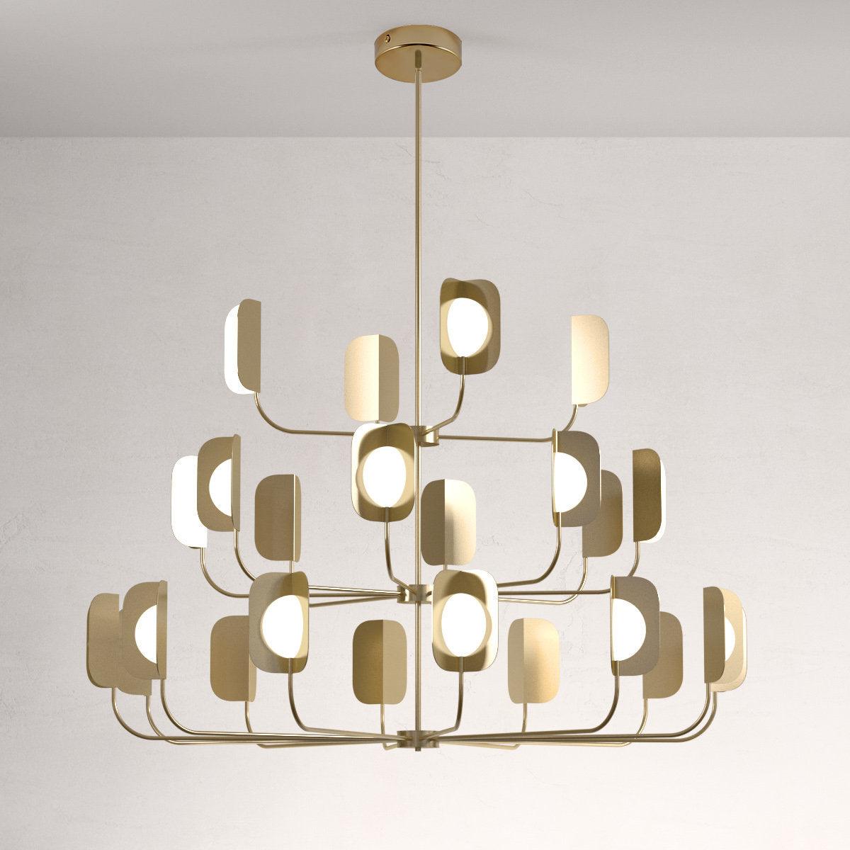 LEAF Chandelier 24heads Dia 55″ x H 55″ / Dia 140cm x H 140cm / Copper Chandelier