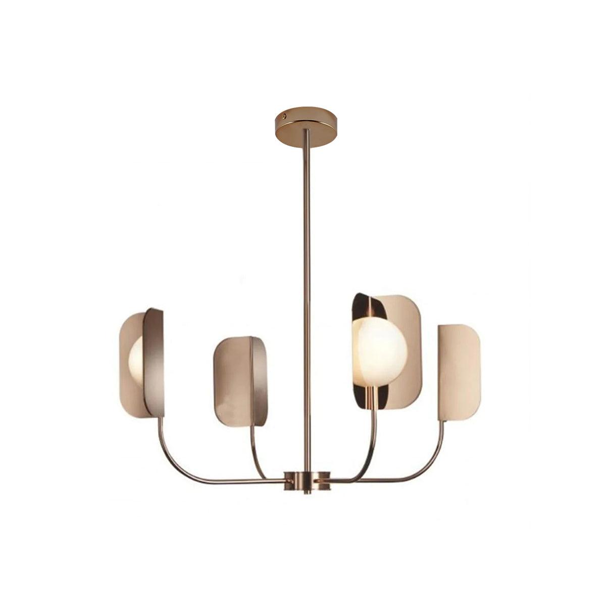 LEAF Chandelier 4heads Dia 31.5″ x H 28.4″ / Dia 80cm x H 72cm / Rose gold Chandelier