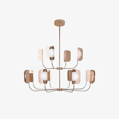LEAF Chandelier 12heads Dia 45.3″ x H 39.4″ / Dia 115cm x H 100cm / Rose gold Chandelier