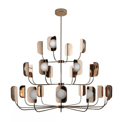 LEAF Chandelier 24heads Dia 55″ x H 55″ / Dia 140cm x H 140cm / Rose gold Chandelier
