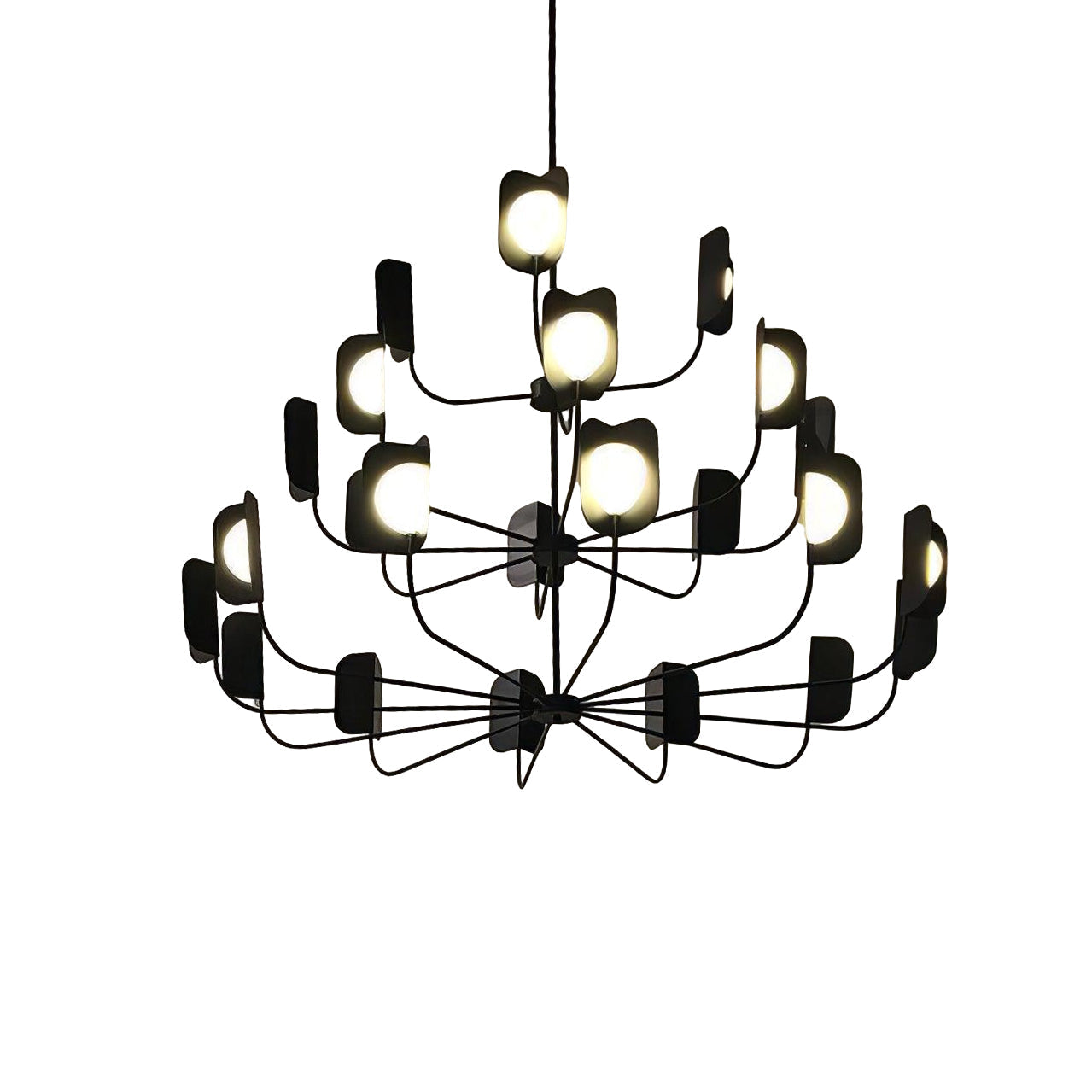 LEAF Chandelier 24heads Dia 55″ x H 55″ / Dia 140cm x H 140cm / Black Chandelier