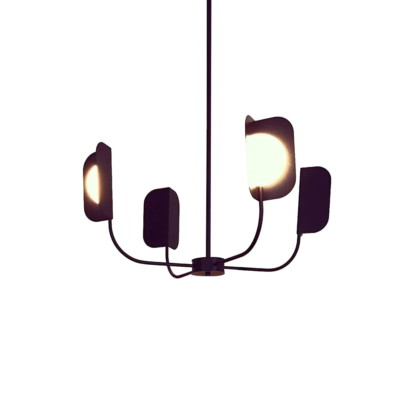 LEAF Chandelier 4heads Dia 31.5″ x H 28.4″ / Dia 80cm x H 72cm / Black Chandelier
