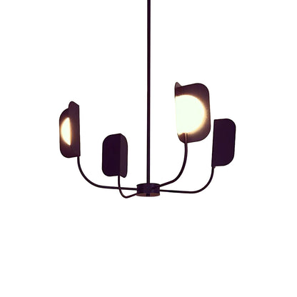 LEAF Chandelier 4heads Dia 31.5″ x H 28.4″ / Dia 80cm x H 72cm / Black Chandelier