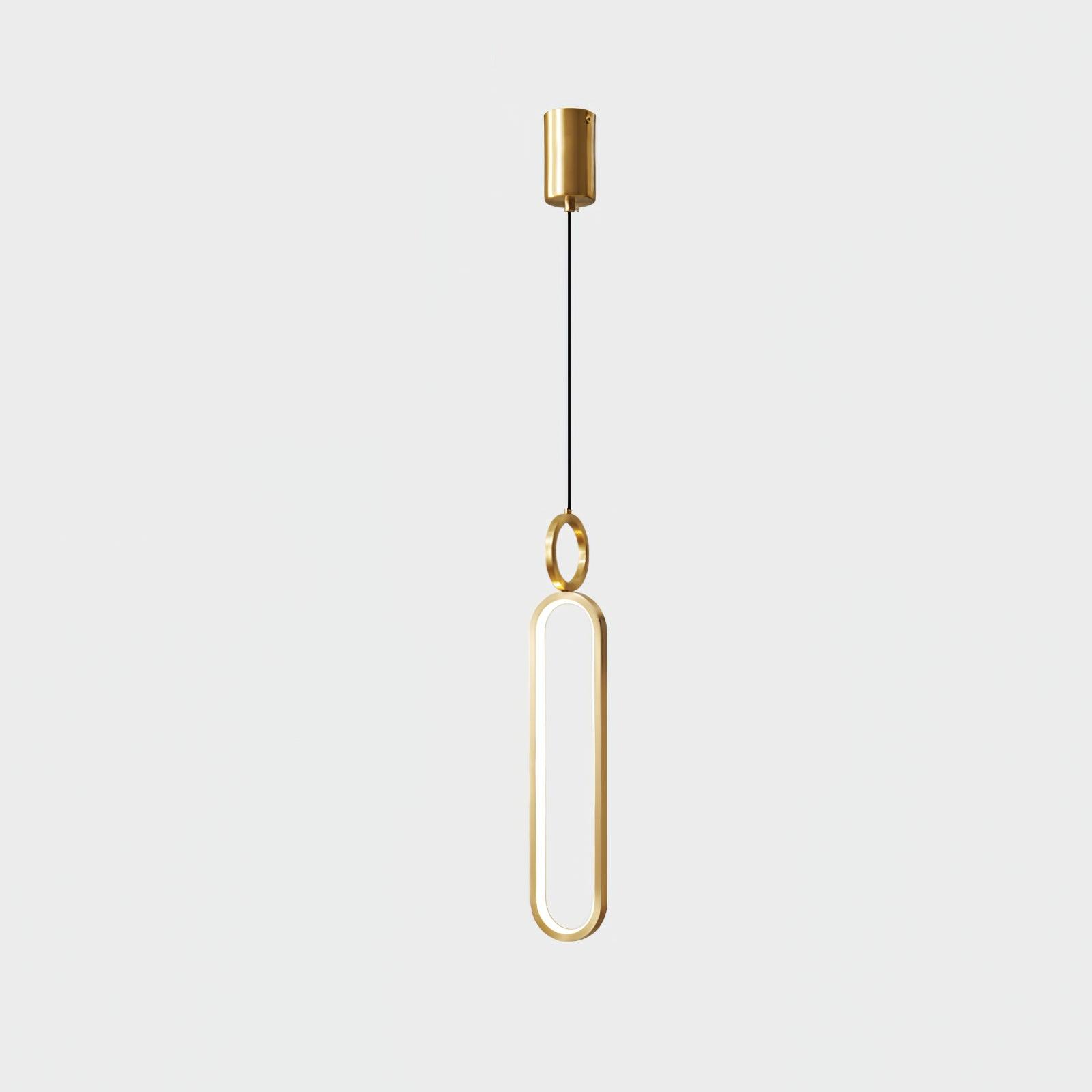 Oval Rings Pendant Light ? 3.5″ x H 19.3″ / Dia 9cm x H 49cm / Brass / Three-Color Changing Light Pendant light
