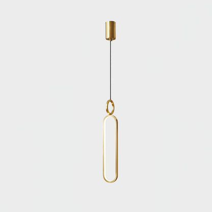 Oval Rings Pendant Light ? 3.5″ x H 19.3″ / Dia 9cm x H 49cm / Brass / Three-Color Changing Light Pendant light