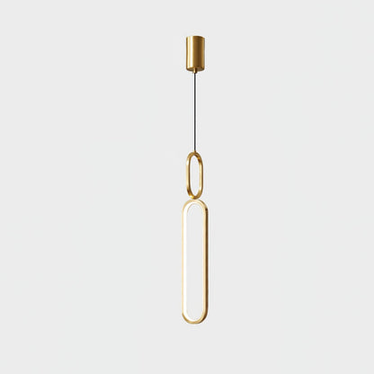 Oval Rings Pendant Light ? 3.5″ x H 21.7″ / Dia 9cm x H 55cm / Brass / Three-Color Changing Light Pendant light
