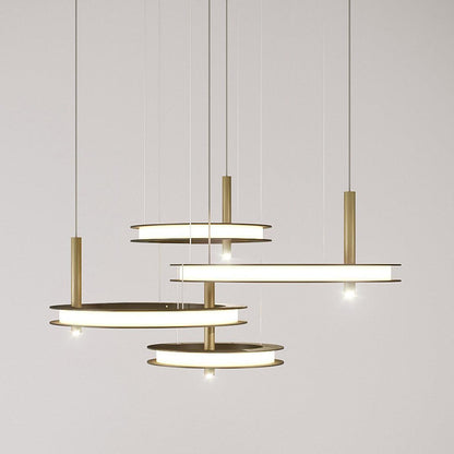 Labilis Chandelier Dia 40cm + Dia 40cm + Dia 60cm + Dia 80cm x H 150cm / Gold / Warm Light Chandelier