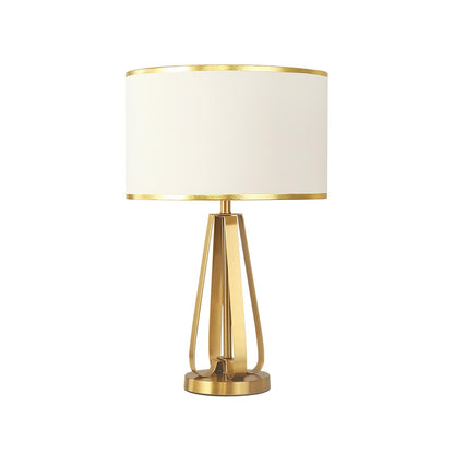 Laila Table Lamp ? 15″ x H 22″ / Dia 38cm x H 56cm / Gold & White / US plug