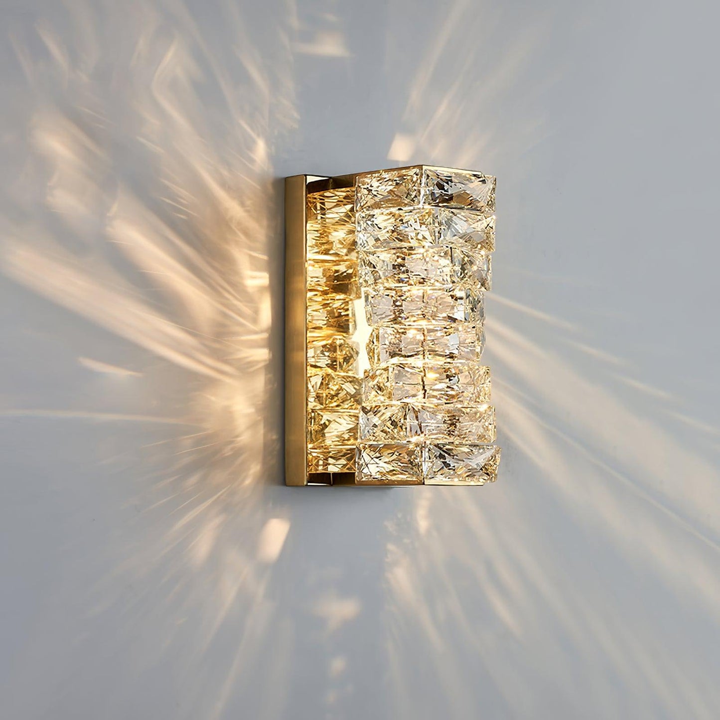 Laminated Crystal Wall Light Dia 4.7″ x H 10.2″ / Dia 12cm x H 26cm / Gold / Warm Light Wall lamp
