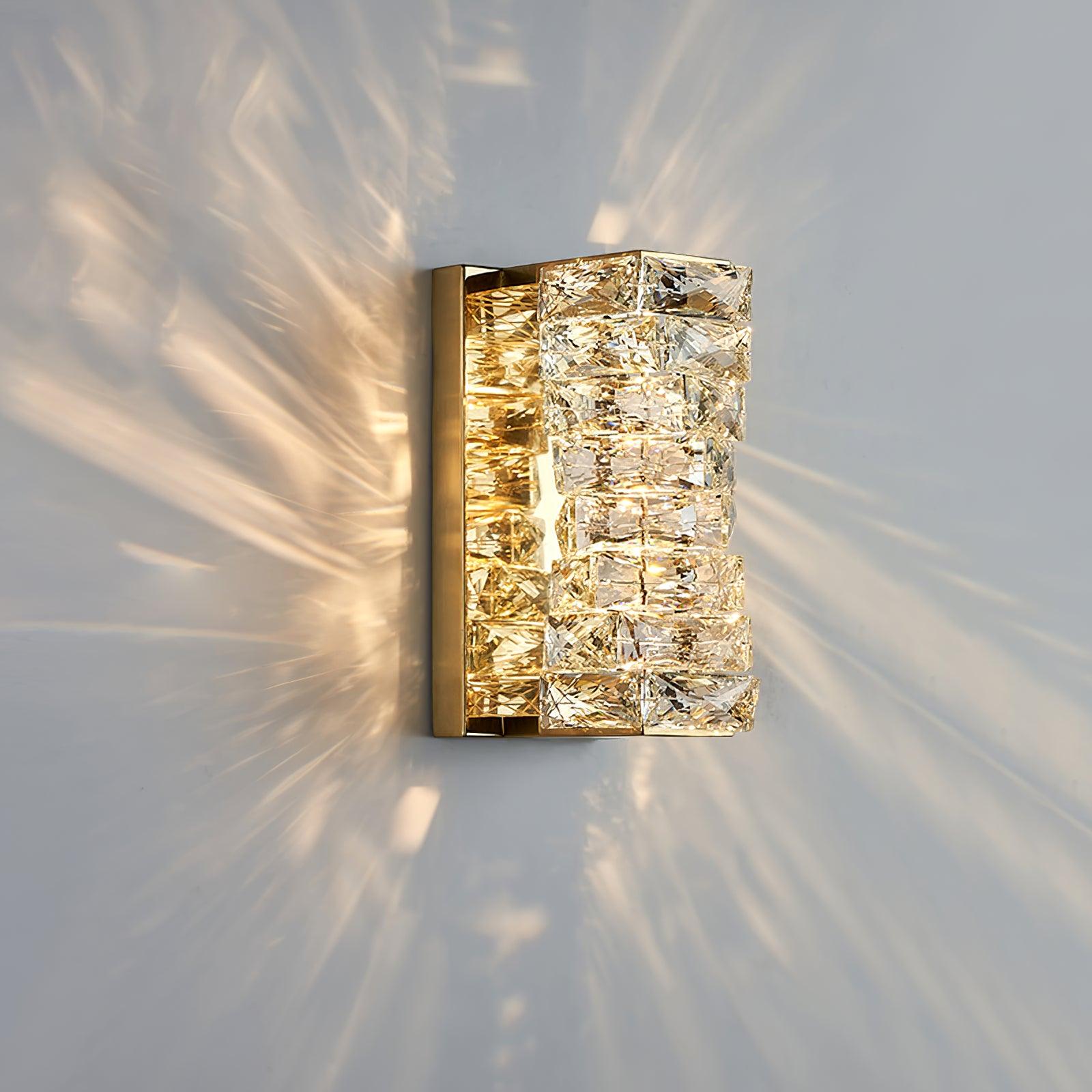 Laminated Crystal Wall Light Dia 4.7″ x H 10.2″ / Dia 12cm x H 26cm / Gold / Warm Light Wall lamp