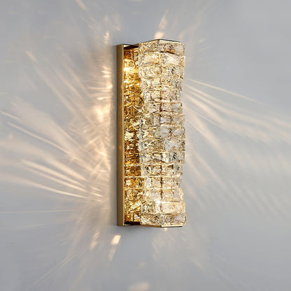 Laminated Crystal Wall Light Dia 4.7″ x H 18.1″ / Dia 12cm x H 46cm / Gold / Warm Light Wall lamp