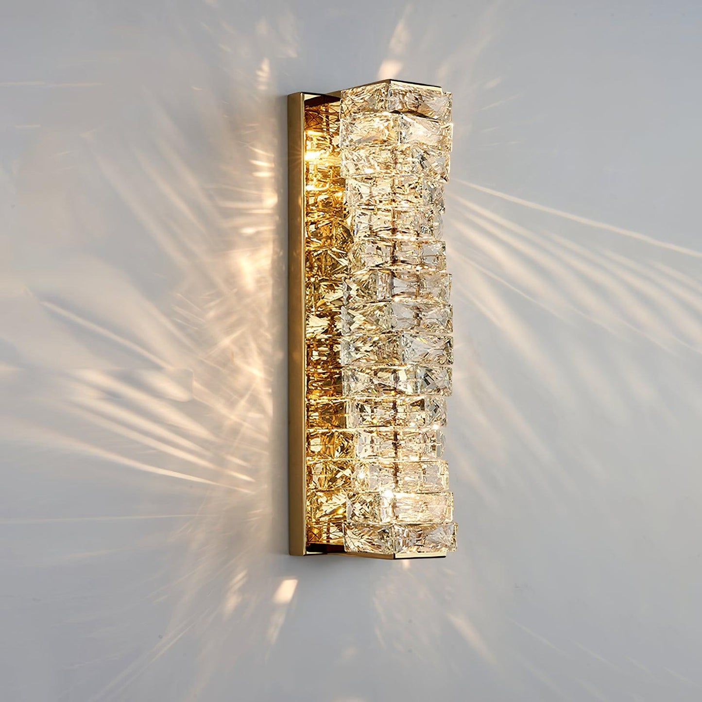 Laminated Crystal Wall Light Dia 4.7″ x H 23.6″ / Dia 12cm x H 60cm / Gold / Warm Light Wall lamp