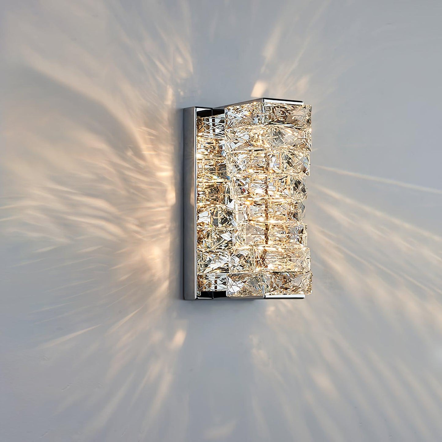 Laminated Crystal Wall Light Dia 4.7″ x H 10.2″ / Dia 12cm x H 26cm / Chrome / Warm Light Wall lamp