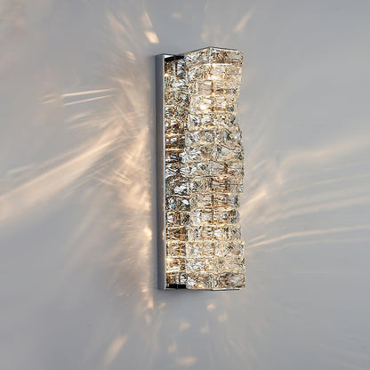 Laminated Crystal Wall Light Dia 4.7″ x H 18.1″ / Dia 12cm x H 46cm / Chrome / Warm Light Wall lamp