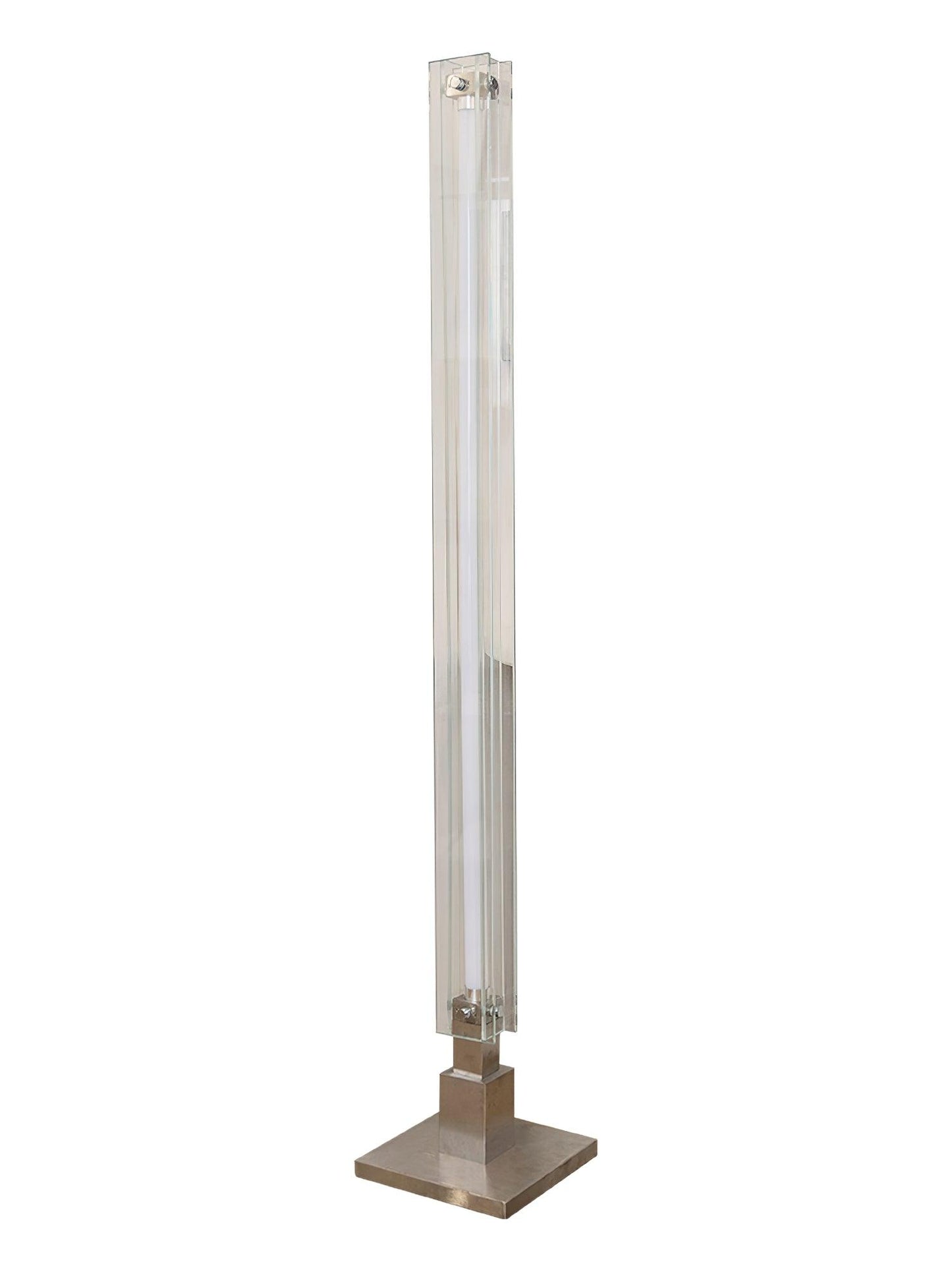 Lampadaire Floor Lamp L 9.8″ x W 9.8″ x H 62.9″ / L 25cm x W 25cm x H 160cm / Chrome & Transparent / US Plug Floor lamp