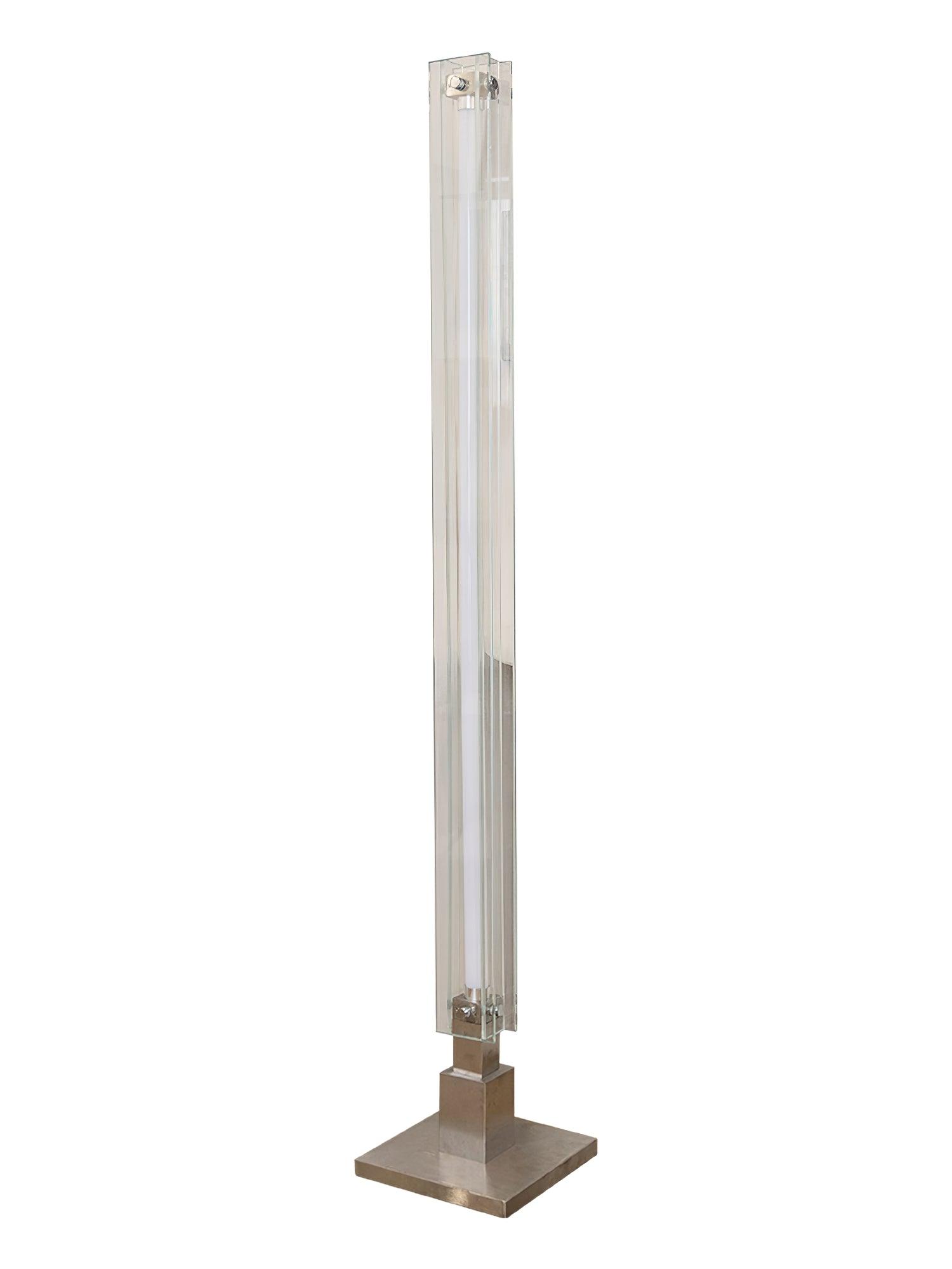 Lampadaire Floor Lamp L 9.8″ x W 9.8″ x H 62.9″ / L 25cm x W 25cm x H 160cm / Chrome & Transparent / US Plug Floor lamp