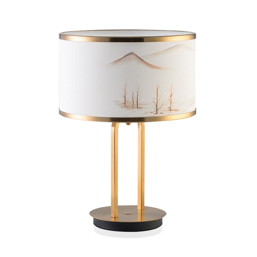 Landscape Painting Table Lamp Dia 13.8″ x H 20.1″ / Dia 35cm x H 51cm / Gold / US plug Table lamp