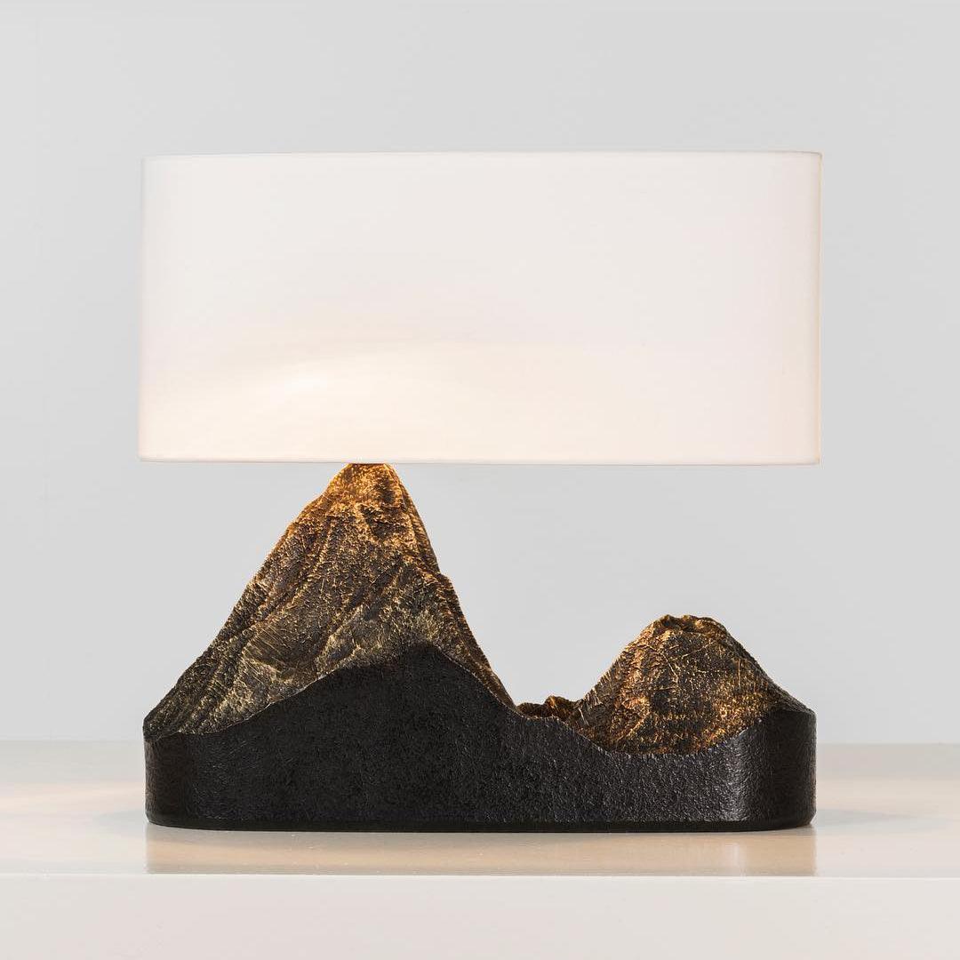Landscape Table Lamp ? 13.7″ x H 16.5″ / Dia 35cm x H 42cm / Dark Coffee + White / US plug Table lamp