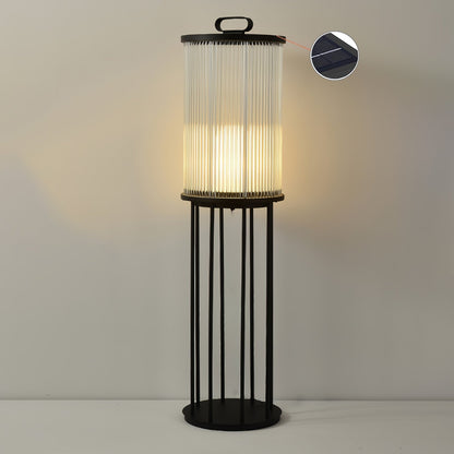 Lantern Garden Solar Outdoor Light Dia 11.8″ x H 47.2″ / Dia 30cm x H 120cm / Black & Clear / Warm Light Floor lamp