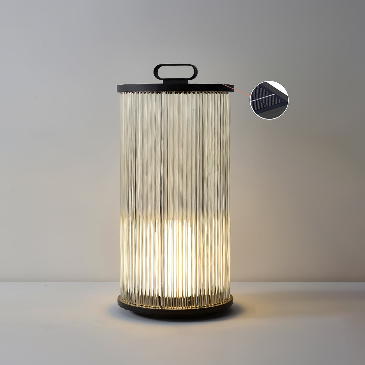 Lantern Garden Solar Outdoor Light Dia 11.8″ x H 23.6″ / Dia 30cm x H 60cm / Black & Clear / Warm Light Floor lamp