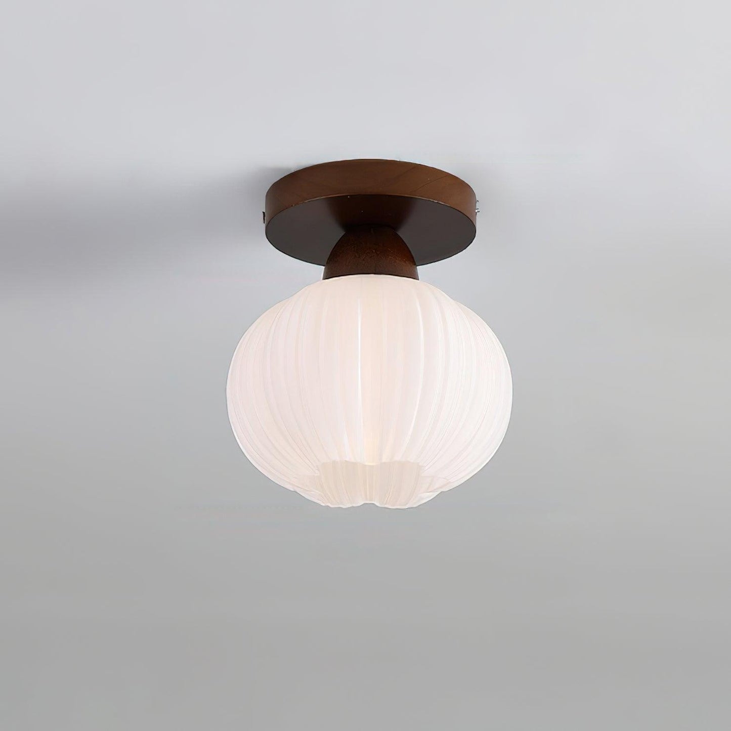 Large Flower Bag Ceiling Lamp ? 6.3″ x H 8.3″ / Dia 16cm x H 21cm / Walnut color & White Ceiling lamp