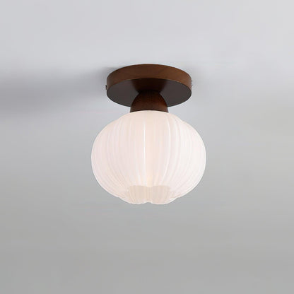 Large Flower Bag Ceiling Lamp ? 6.3″ x H 8.3″ / Dia 16cm x H 21cm / Walnut color & White Ceiling lamp