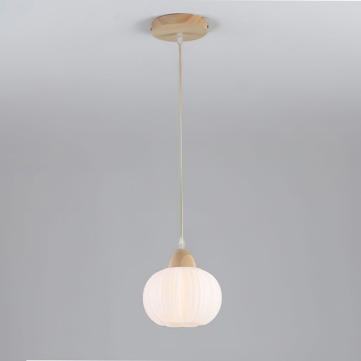 Large Flower Bag Pendant Lamp Dia 6.3″ x H 8.3″ / Dia 16cm x H 21cm / Wood color & White Pendant light