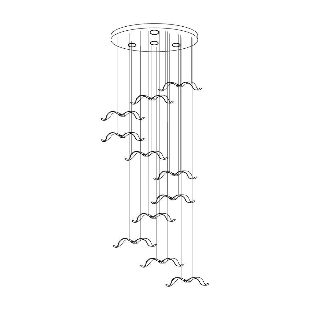 Large Seagull Chandelier 11 heads Round canopy Size: ? 23.6″ x H 98.4″ / Dia 60cm x H 250cm / L 11.8″ / L 30cm / Warm