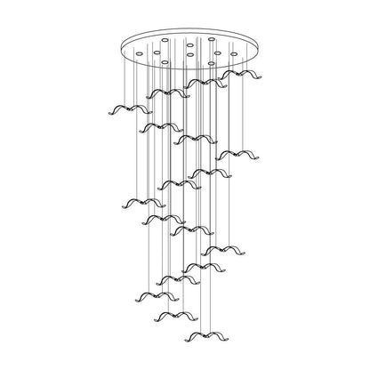 Large Seagull Chandelier 18 heads Round canopy ? 47.2″ x H 98.4″ / Dia 120cm x H 250cm / L 15″ / L 38cm / Warm Light