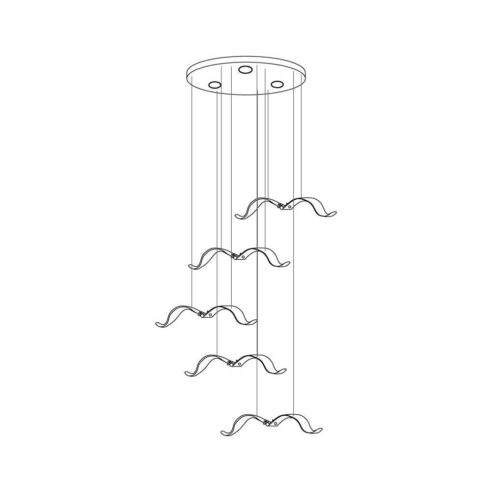 Large Seagull Chandelier 5 heads Round canopy ? 13.8″ x H 59.1″ / Dia 35cm x H 150cm / L 11.8″ / L 30cm / Warm Light