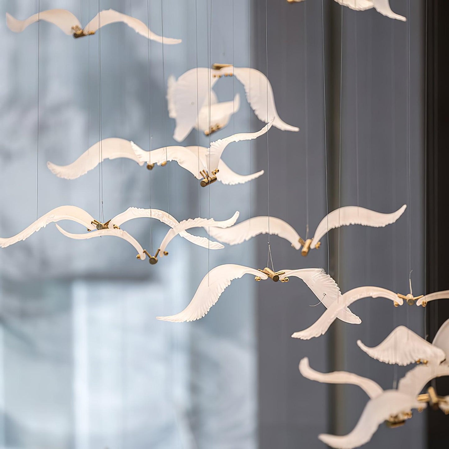 Large Seagull Chandelier Support Customized Drawings / L 11.8″ / L 30cm / Warm Light Chandelier