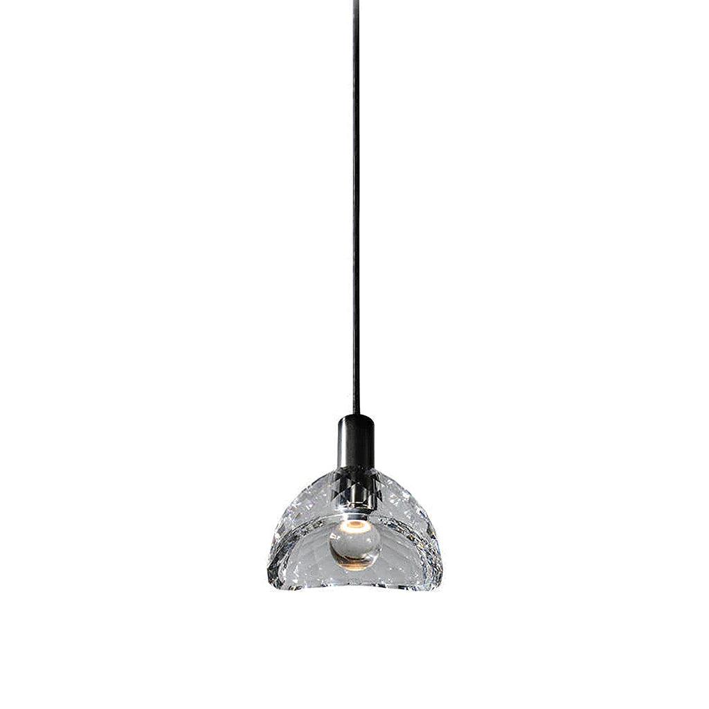 Latham Glass Pendant Lamp Dia 13cm x H 13.5cm / Dia 5.1″ x H 5.3″ / Black / Warm White Pendant light