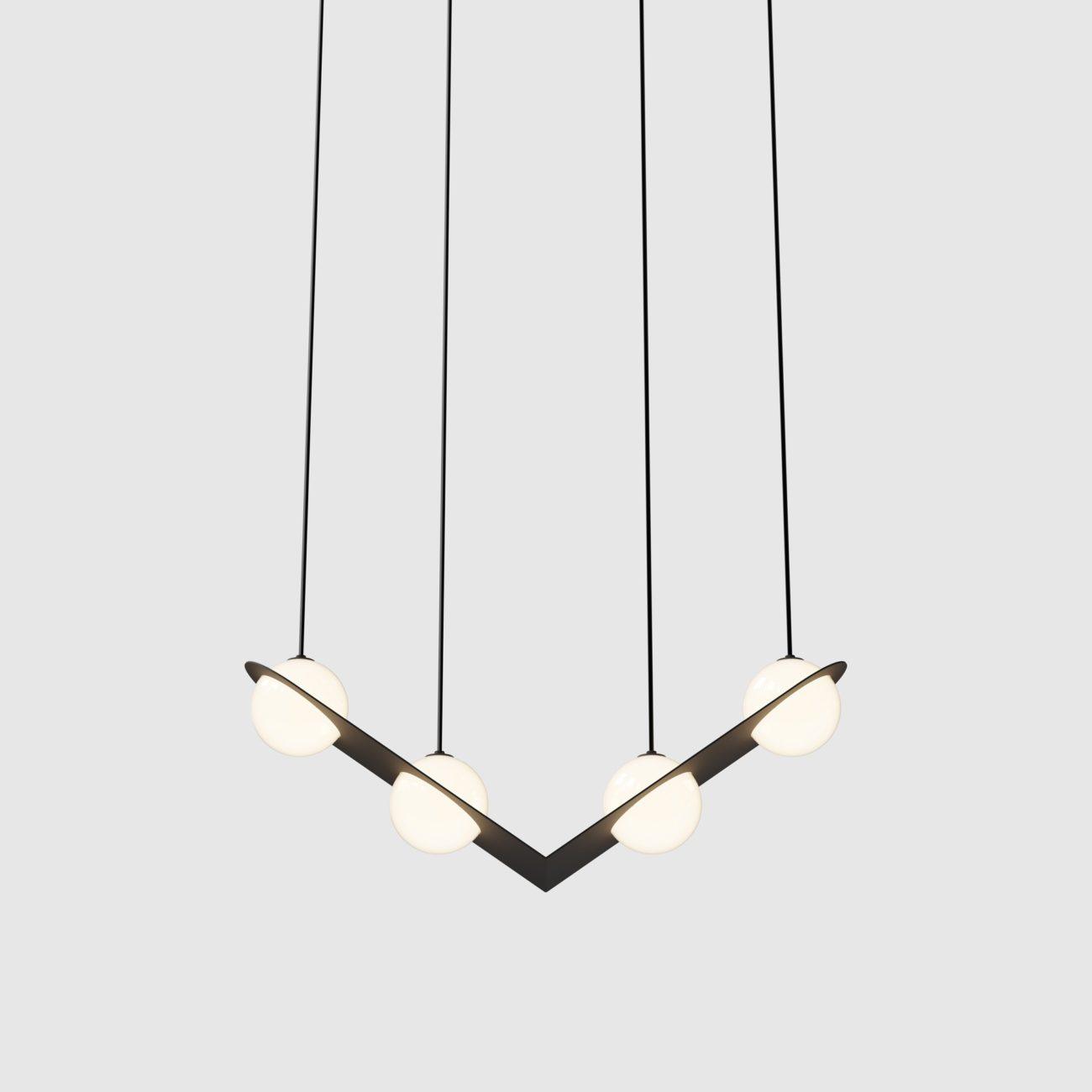 Orbion Black Pendant Lamp Laurent-02 ? 27.6″ x H 7.9″ / Dia 70cm x W 20cm / Black Pendant light