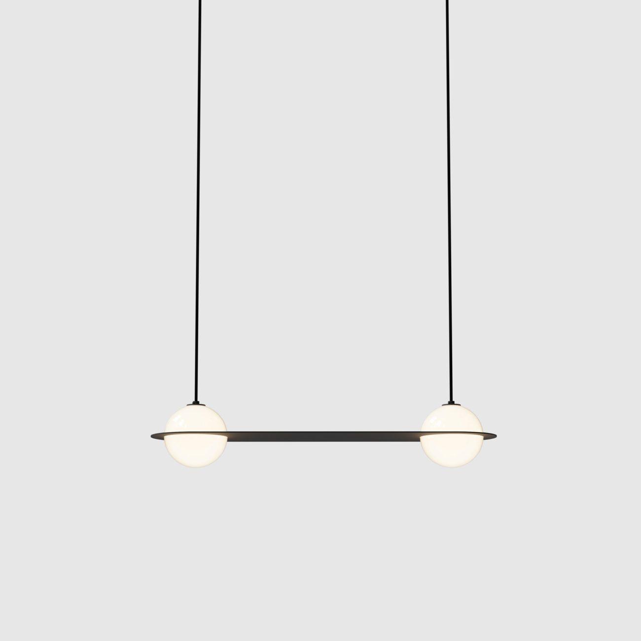 Orbion Black Pendant Lamp Laurent-03 ? 29.5″ x H 7.9″ / Dia 75cm x W 20cm / Black Pendant light