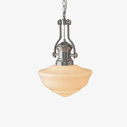 Lavagna Schoolhouse Pendant Light Dia 11.8″ x H 19.3″ / Dia 30cm x H 43cm / Chrome & White Pendant light