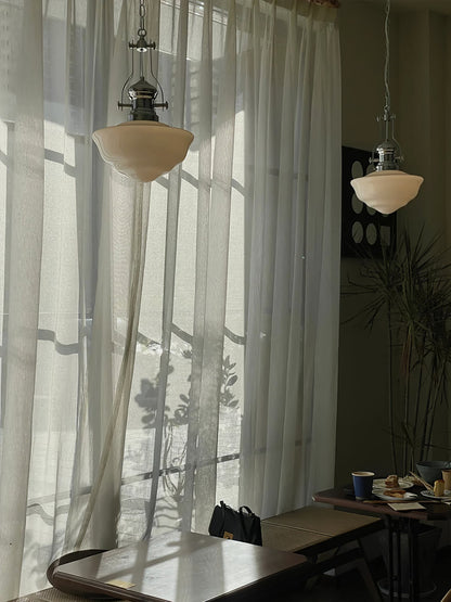 Lavagna Schoolhouse Pendant Light Dia 11.8″ x H 19.3″ / Dia 30cm x H 43cm / Chrome & White Pendant light