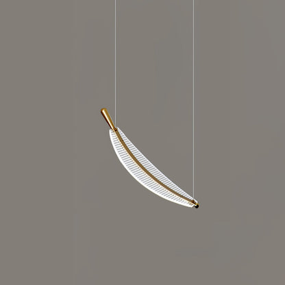 Leaf LED Chandelier Dia 15.7″ x W 5.9″ / Dia 40cm x W 15cm / Gold + Clear / Warm Light Chandelier