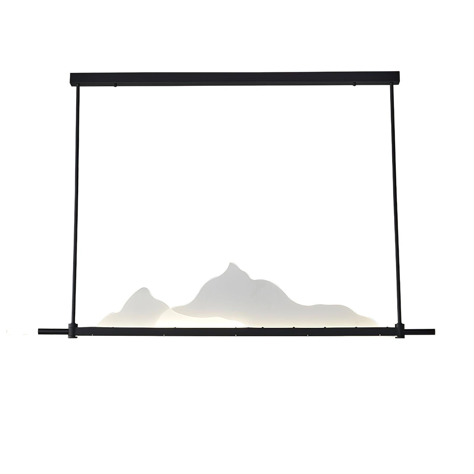 Leah Mountains Pendant Light L 59″ x W 11.8″ x H 9.8″ / L 150cm x W 30cm x H 25cm / Black & White / Warm Light Pendant