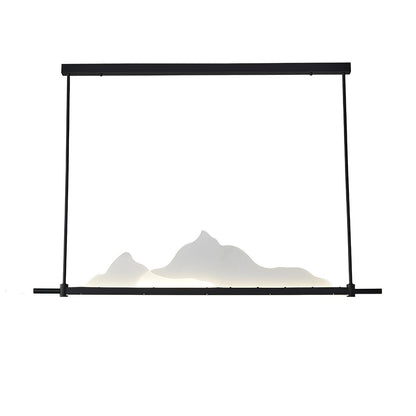 Leah Mountains Pendant Light L 59″ x W 11.8″ x H 9.8″ / L 150cm x W 30cm x H 25cm / Black & White / Warm Light Pendant