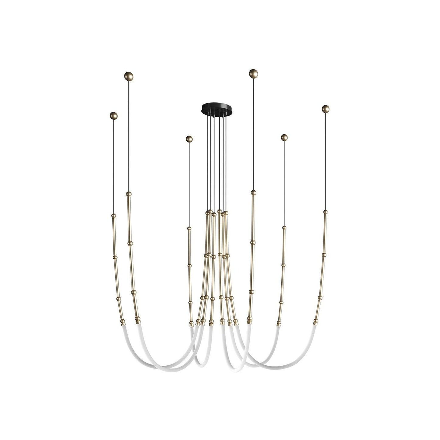 Leda Chandelier Model D Dia 47.2″ x H 63″ / Dia 120cm x H 160cm / Gold / Warm Light Chandelier