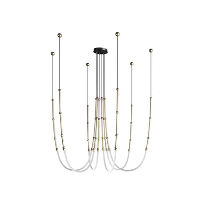 Leda Chandelier Model D Dia 47.2″ x H 63″ / Dia 120cm x H 160cm / Gold / Warm Light Chandelier