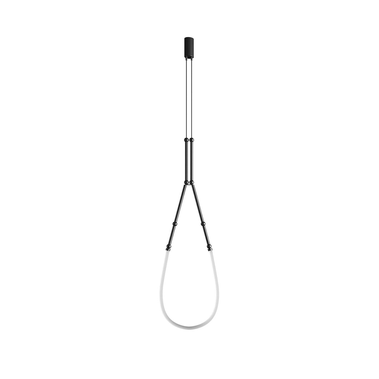 Leda Chandelier Model A Dia 17.3″ x H 66.9″ / Dia 44cm x H 170cm / Black / Warm Light Chandelier