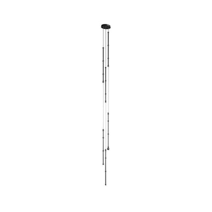 Leda Chandelier Model E Dia 7.9″ x H 98.4″ / Dia 20cm x H 250cm / Black / Warm Light Chandelier