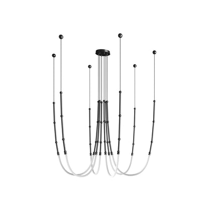 Leda Chandelier Model D Dia 47.2″ x H 63″ / Dia 120cm x H 160cm / Black / Warm Light Chandelier