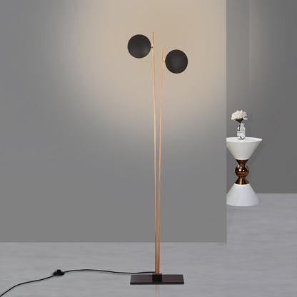 Giorgio Floor Light 2 heads L 11.8″ x H 68.9″ / L 30cm x H 175cm / Black & Rose Gold / US plug Floor lamp