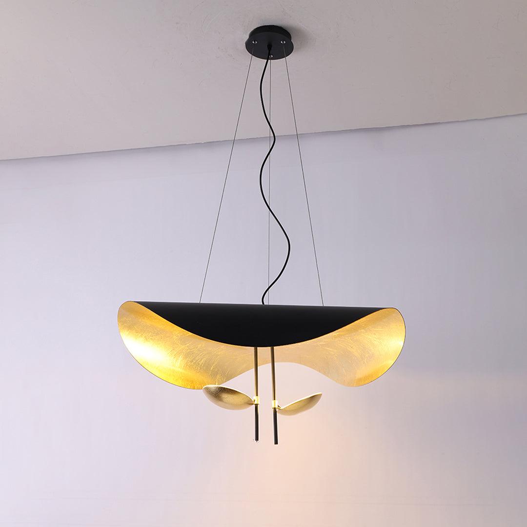 Giorgio Pendant Light Dia 31.5″ x H 13.8″ / Dia 80cm x H 35cm / Black + Gold / Warm Light Pendant light