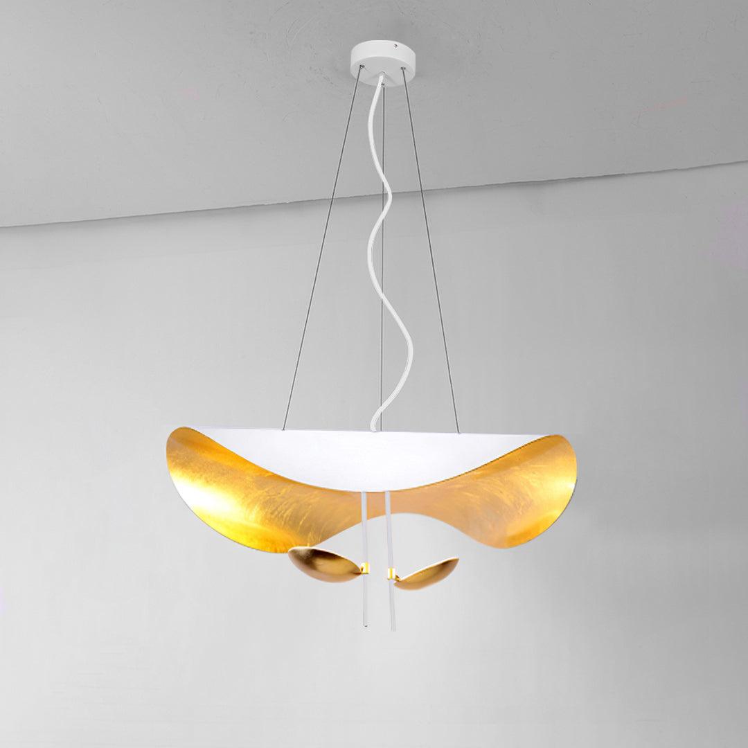 Giorgio Pendant Light Dia 31.5″ x H 13.8″ / Dia 80cm x H 35cm / White + Gold / Warm Light Pendant light
